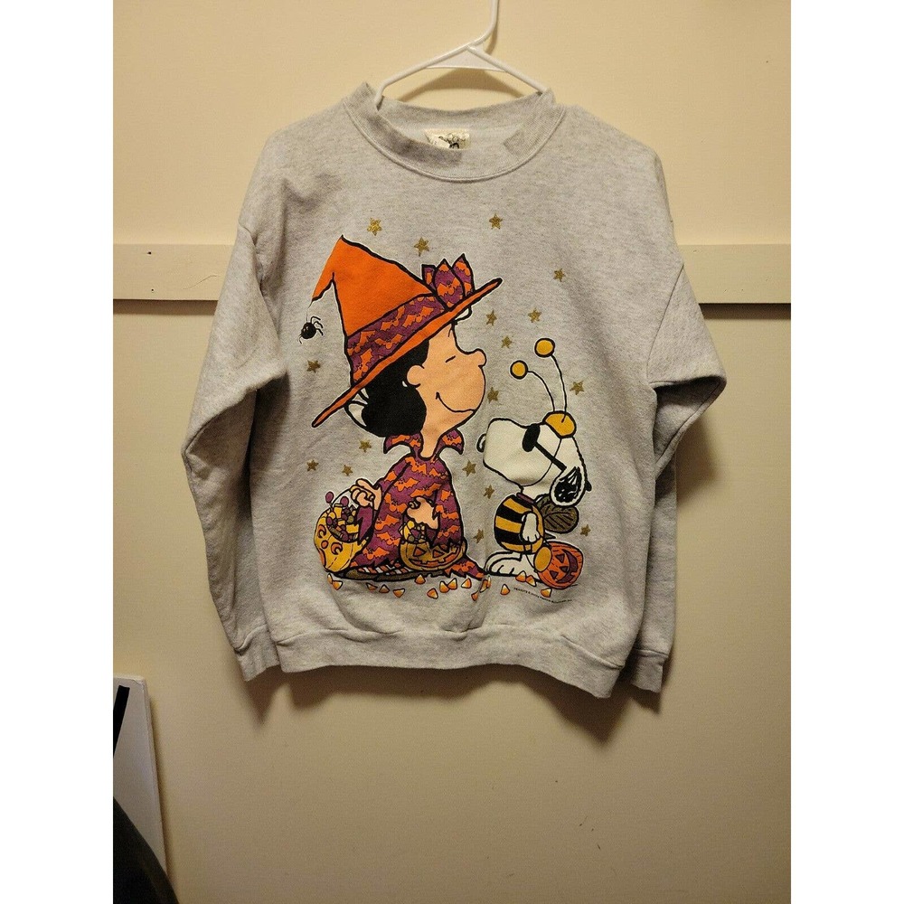Vintage 90s Peanuts Snoopy Halloween Joe Trick Or Treat Sweatshirt L